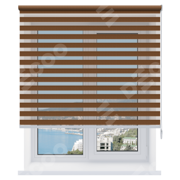 Рулонная штора День-ночь Diamond коричневый