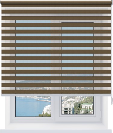 Рулонная штора День-ночь Basic коричневый New