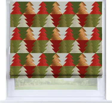 Римская штора «Кортин» на створку «Новогоднее украшение»