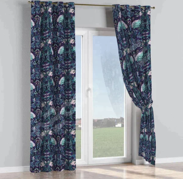 Комплект штор на люверсах «Цветочный индиго»