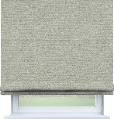 Римская штора «Кортин» для проема, ткань твид блэкаут, коричнево-серый