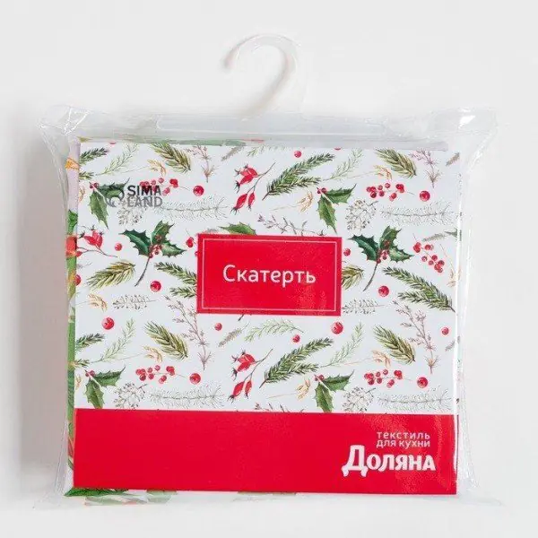 Скатерть Доляна «Праздничный узор» 145х220 см, 100% п/э