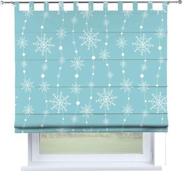Римская штора на петлях «Гирлянда из снежинок»