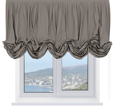 Австрийская штора «Кортин», вельвет кофейный