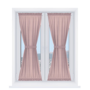 Штора песочные часы «Кортин», ткань вельвет розовая пудра