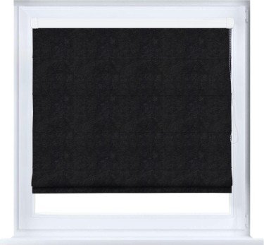 Римская штора «Кортин» кассетная, ткань cotton блэкаут тёмно-серый