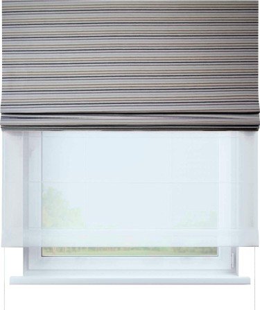 Римская штора «Кортин» день-ночь, ткань «Горизонт Вечер»