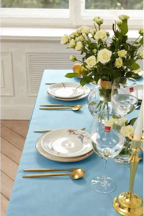 Скатерть Этель Elegance 150*180 +/-3см, цв.серо-синий, пл. 192 г/м2, хл с ВГМО