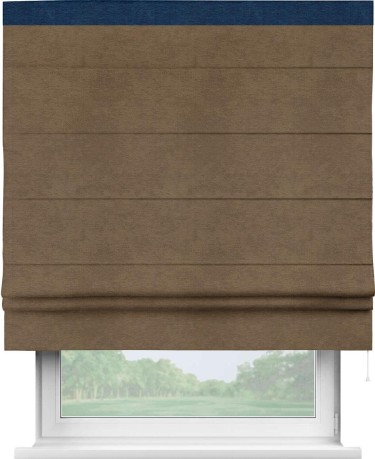 Римская штора «Кортин» с кантом Кинг, для проема ткань софт однотонный бронзовый