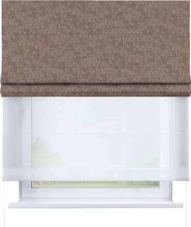 Римская штора «Кортин», софт мрамор капучино, день-ночь