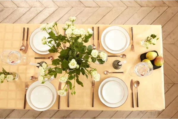Скатерть Этель Geometry 150*220 +/-3см, цв.бежевый, пл. 192 г/м2, хл с ВГМО