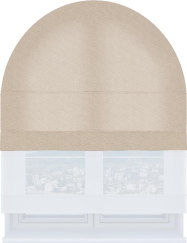 Римская штора «Кортин», канвас кофе с молоком, день-ночь для арочного проёма