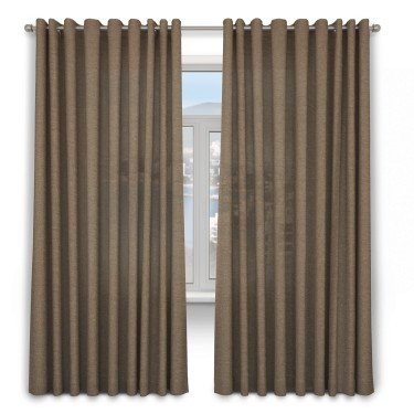 Шторы на люверсах ткань лён светло-коричневый