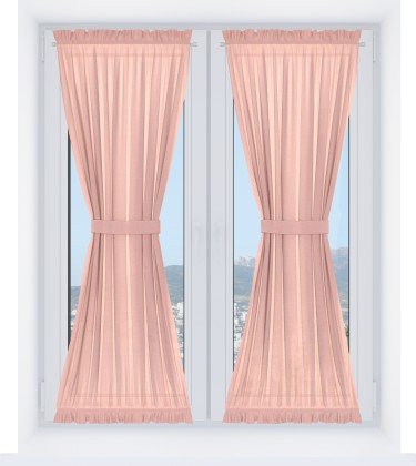 Штора песочные часы «Кортин» лён розовый