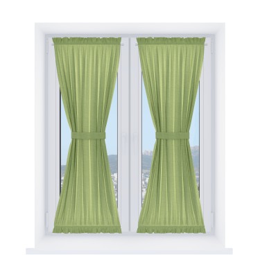 Штора песочные часы «Кортин» лён димаут салатовый