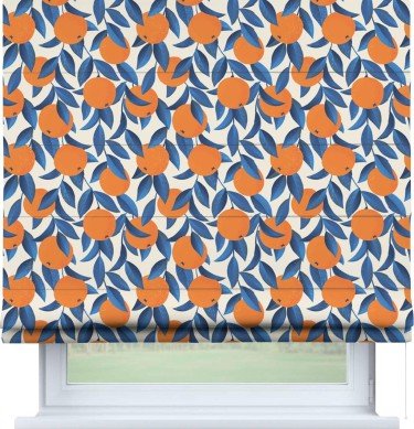 Римская штора «Кортин» для проема «Апельсиновое настроение»