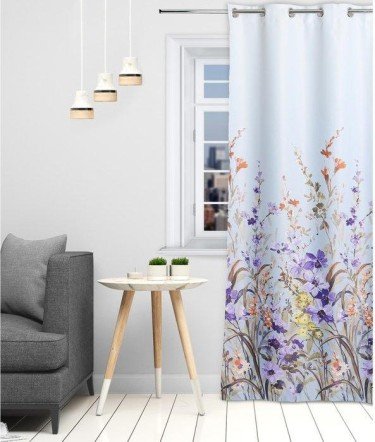 Штора портьерная Этель "Акварель" цв.фиолетовый, 145*250 см, на люверсах, пл. 210 г/м2, 100   429267