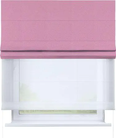 Римская штора «Кортин» день-ночь, ткань лён димаут, розовый