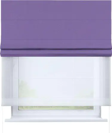 Римская штора «Кортин» день-ночь, ткань блэкаут однотонный, сиреневый