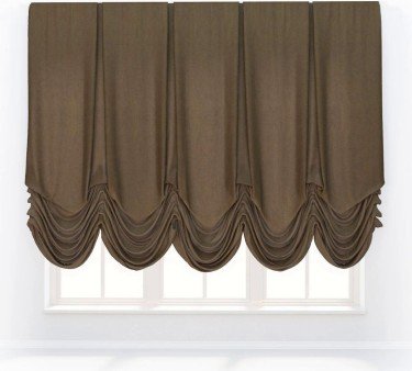 Австрийская штора «Кортин», ткань вельвет тёмно-бежевый