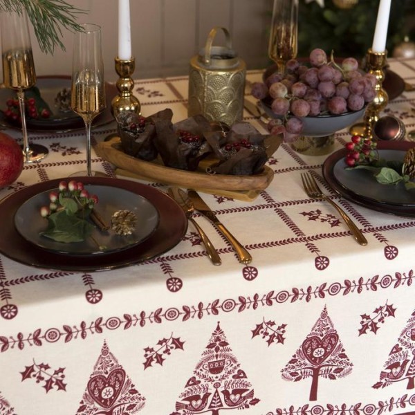 Скатерть "Доляна" Merry Christmas 146х110см, 100%хл, рогожка 164 г/м2
