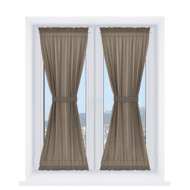 Штора песочные часы «Кортин», ткань лён светло-коричневый