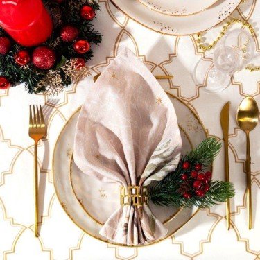 Набор салфеток "Этель" Christmas snowman 40х40см 4 шт, 100% хл, саржа 190 гр/м2