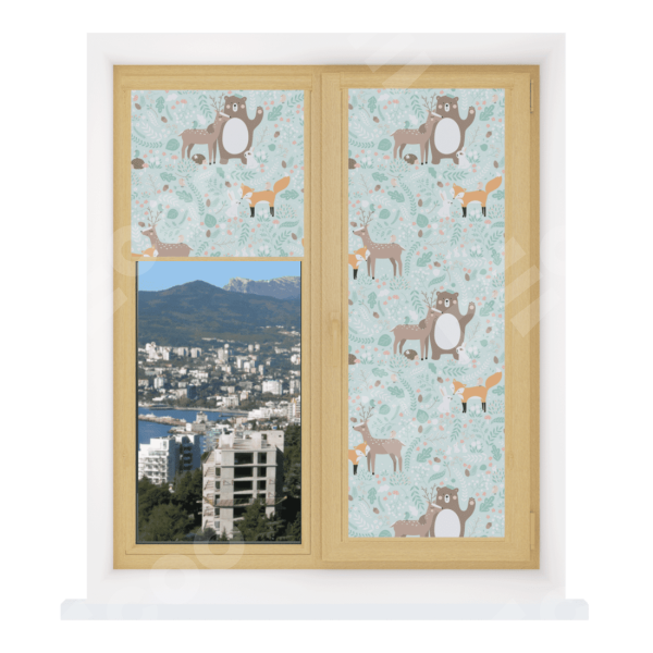 Рулонная штора Уни 2 с принтом Лесные друзья