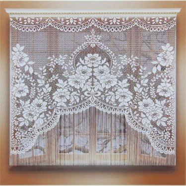 Тюль кухонная без шторной ленты, 169х162 см, белый, 100% п/э