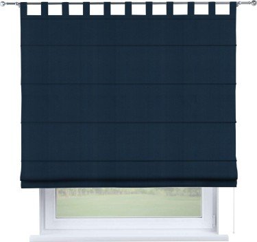 Римская штора на петлях «Кортин», ткань блэкаут однотонный, синий