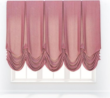 Австрийская штора «Кортин», ткань вельвет брусника