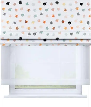 Римская штора «Кортин» день-ночь «Разноцветные звёзды»