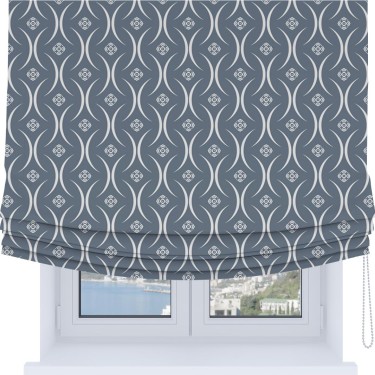Римская штора Soft с мягкими складками, «Воздушный узор серый»