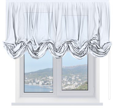 Австрийская штора «Кортин», лён белый