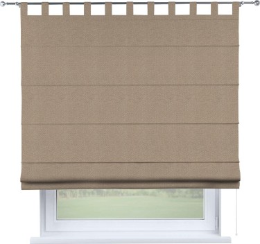Римская штора на петлях «Кортин», ткань лён димаут, светло-бежевый