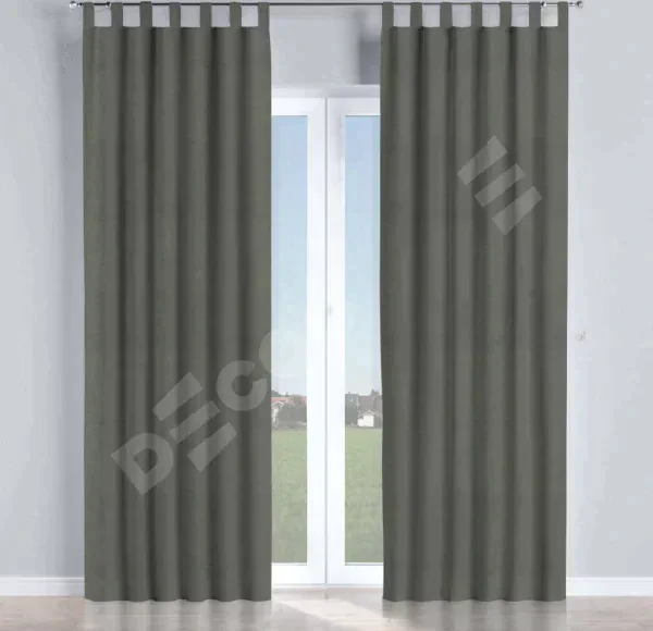 Комплект штор на петлях вельвет тёмно-серый