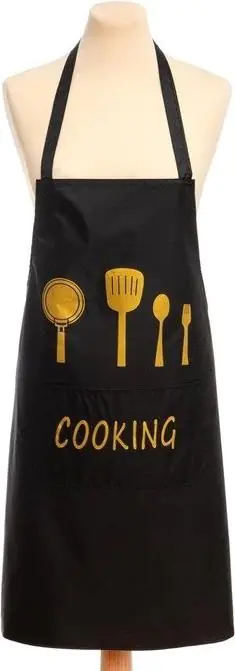Фартук Этель "Cooking", цв. черный, 70*68 см, 100% п/э
