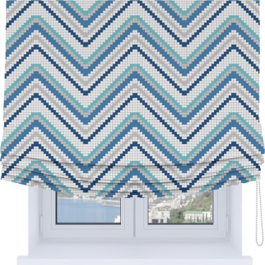 Римская штора Soft с мягкими складками, «Геометрическая волна»