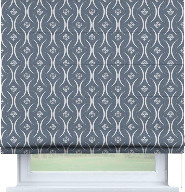 Римская штора «Кортин» для проема «Воздушный узор серый»