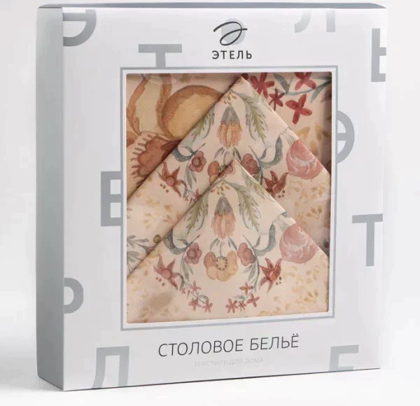 Скатерть Этель Floral pattern d=148 см с ГМВО, 100% хл, саржа 190 гр/м2