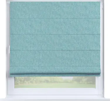 Римская штора «Кортин» на створку, ткань лён димаут, бирюзовый