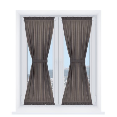 Штора песочные часы «Кортин» вельвет коричневый