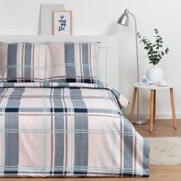 Постельное бельё Экономь и Я 2 сп «Клетка» 175х215 см, 200х215 см, 70х70 см-2 шт, полисатин, 80 г/м²