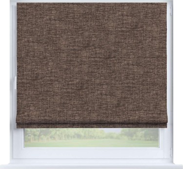 Римская штора «Кортин», рогожка димаут коричневый, на створку