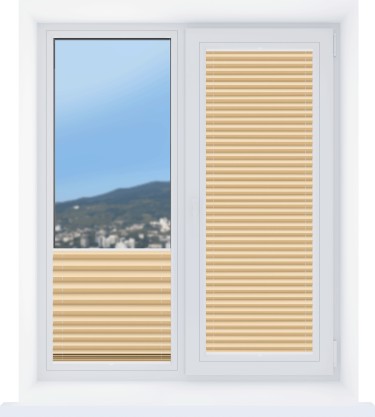 Штора плиссе Луна ВО бежевый, высота от 50 до 220 см