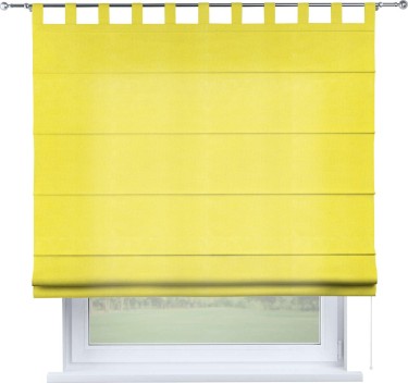 Римская штора на петлях «Кортин», ткань вельвет светло-желтый