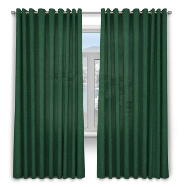 Шторы на люверсах лён серо-зеленый