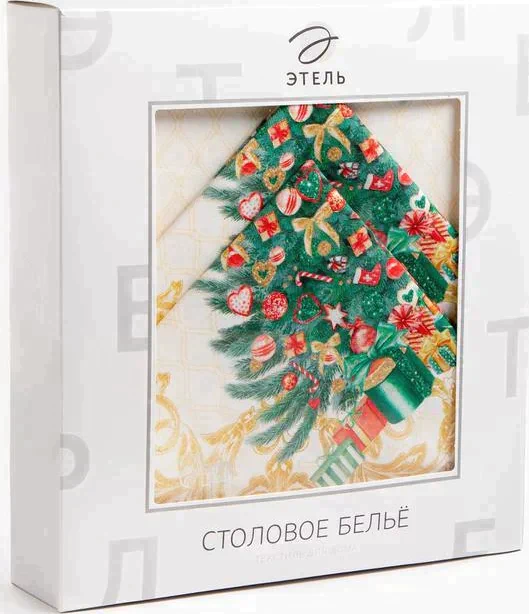 Набор столовый Этель "Golden Christmas" скатерть 150*180 +/-3см с ГМВО, салф.40х40см - 8шт,