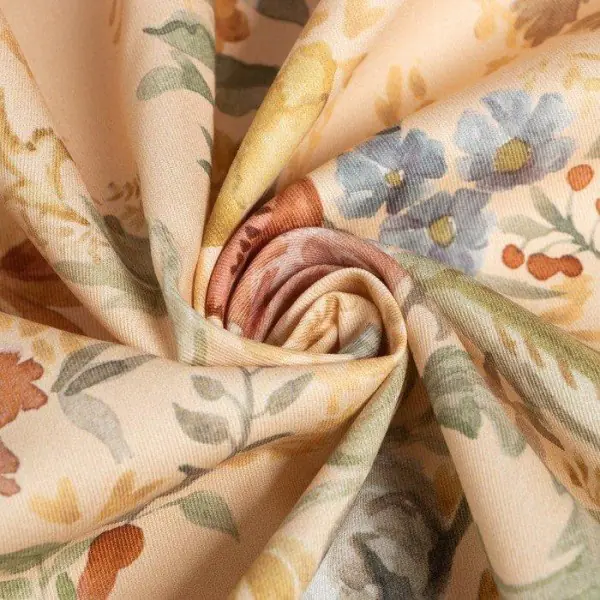 Скатерть Этель Floral pattern d=219 см с ГМВО, 100% хл, саржа 190 гр/м2