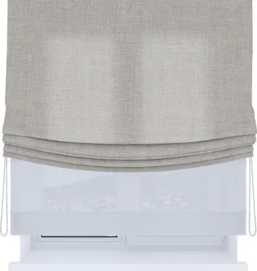 Римская штора «Кортин», лён серый, день-ночь с мягкими складками